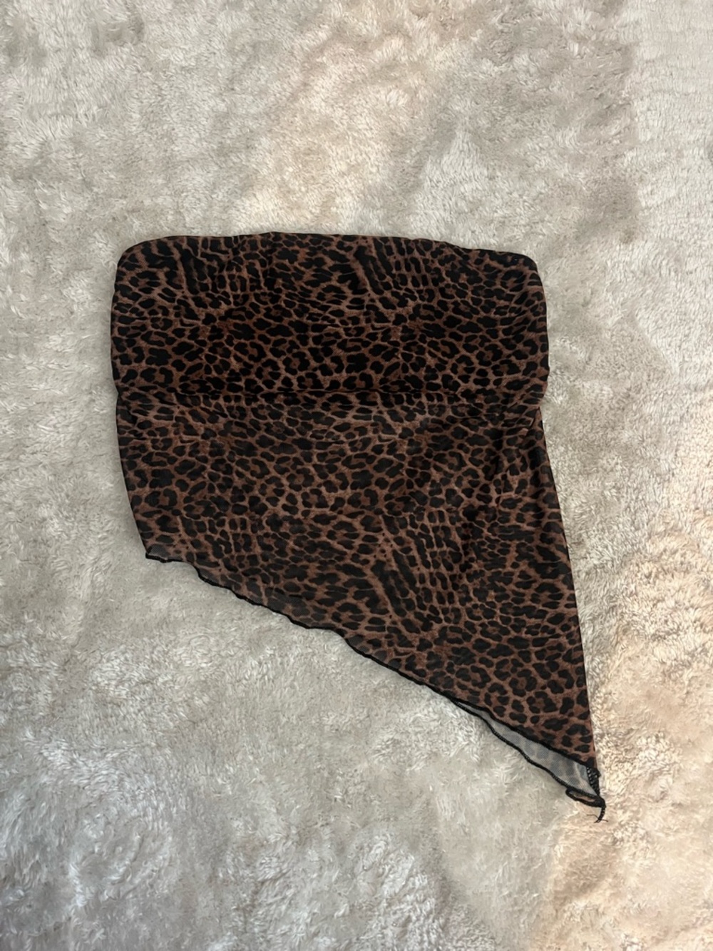 Edikted XS Leopard Print Scarf Bandeau - Brown & Black